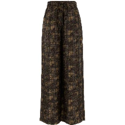Printed Silk Twill Elasticated Pants