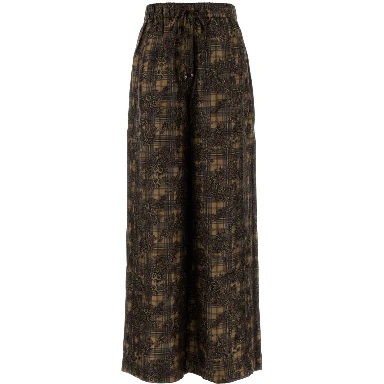 Printed Silk Twill Elasticated Pants