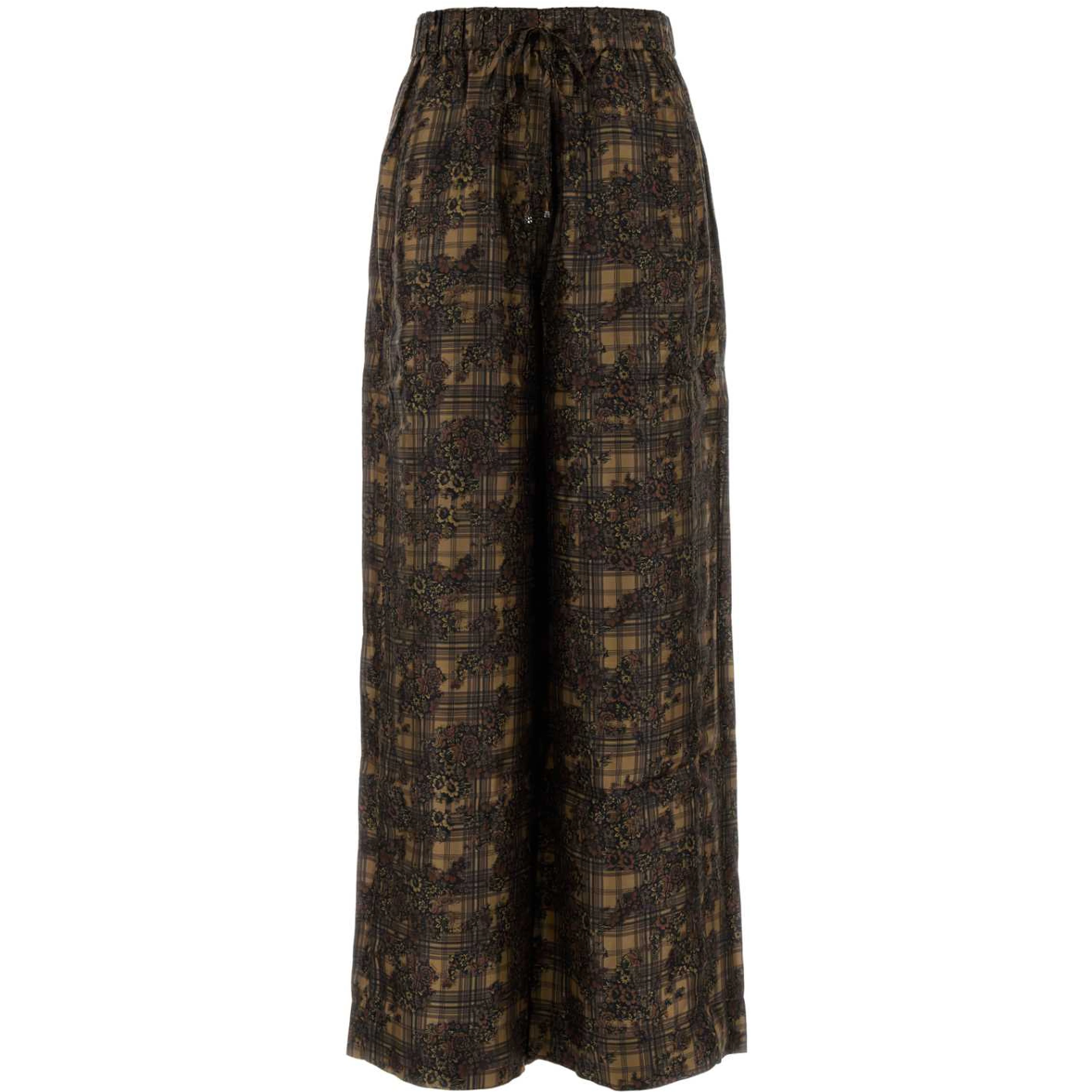 Printed Silk Twill Elasticated Pants
