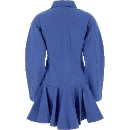 Stretch Cotton Mini Shirt Dress