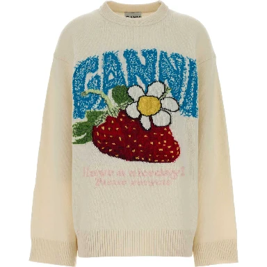 Oversized Graphic Wool Mix Sweater