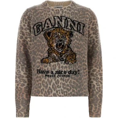 Graphic Wool Sweater Tiger
