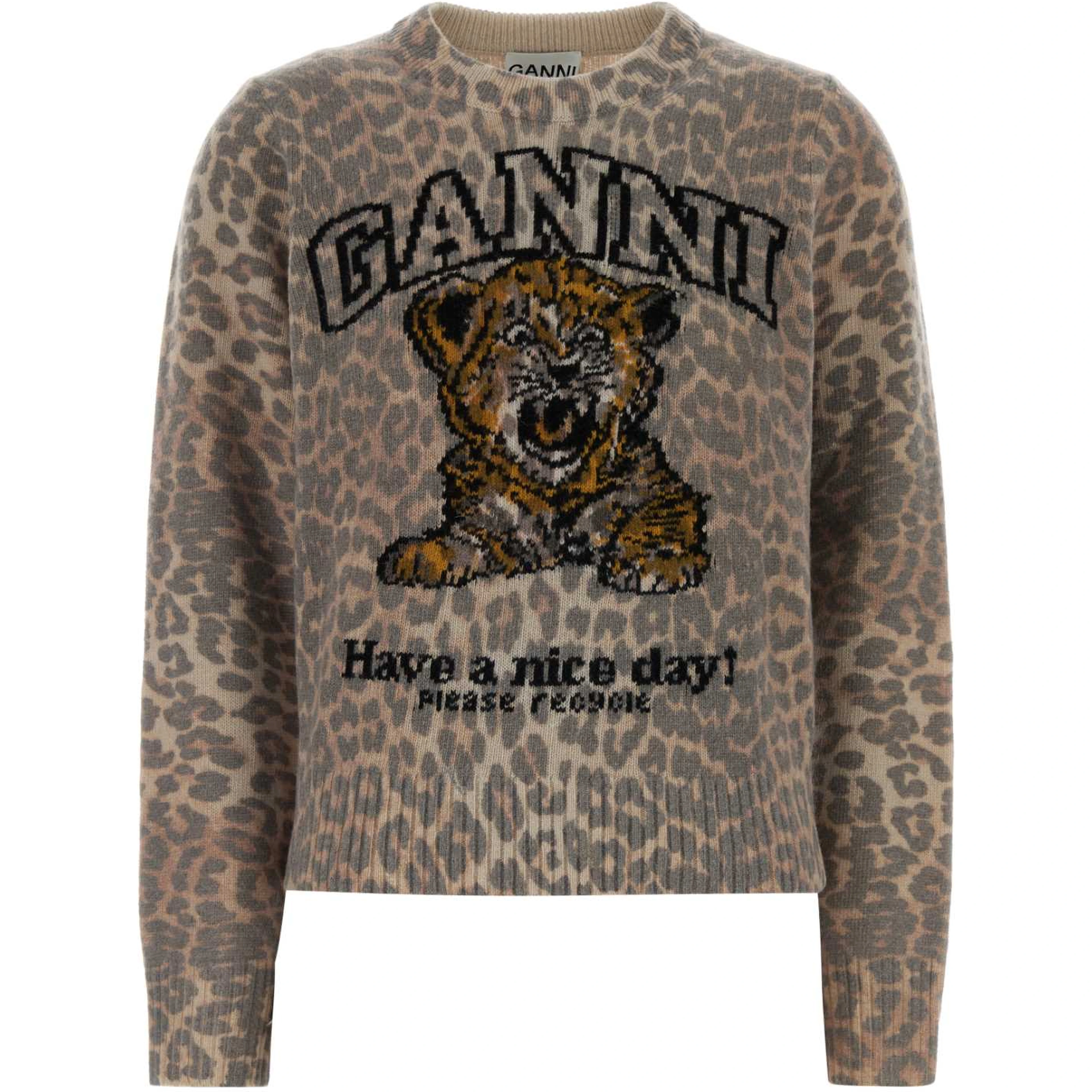 Graphic Wool Sweater Tiger