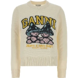 Graphic Wool Sweater Teddy Mushroom