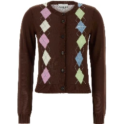 Light Cotton Argyle Cardigan