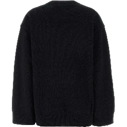 Graphic Wool Oversized Sweater Flowers