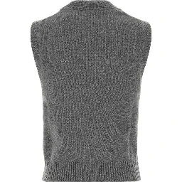 Graphic Wool Vest Flowers