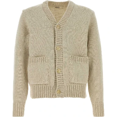 WOOL CASHMERE FELTED KNIT CARDIGAN