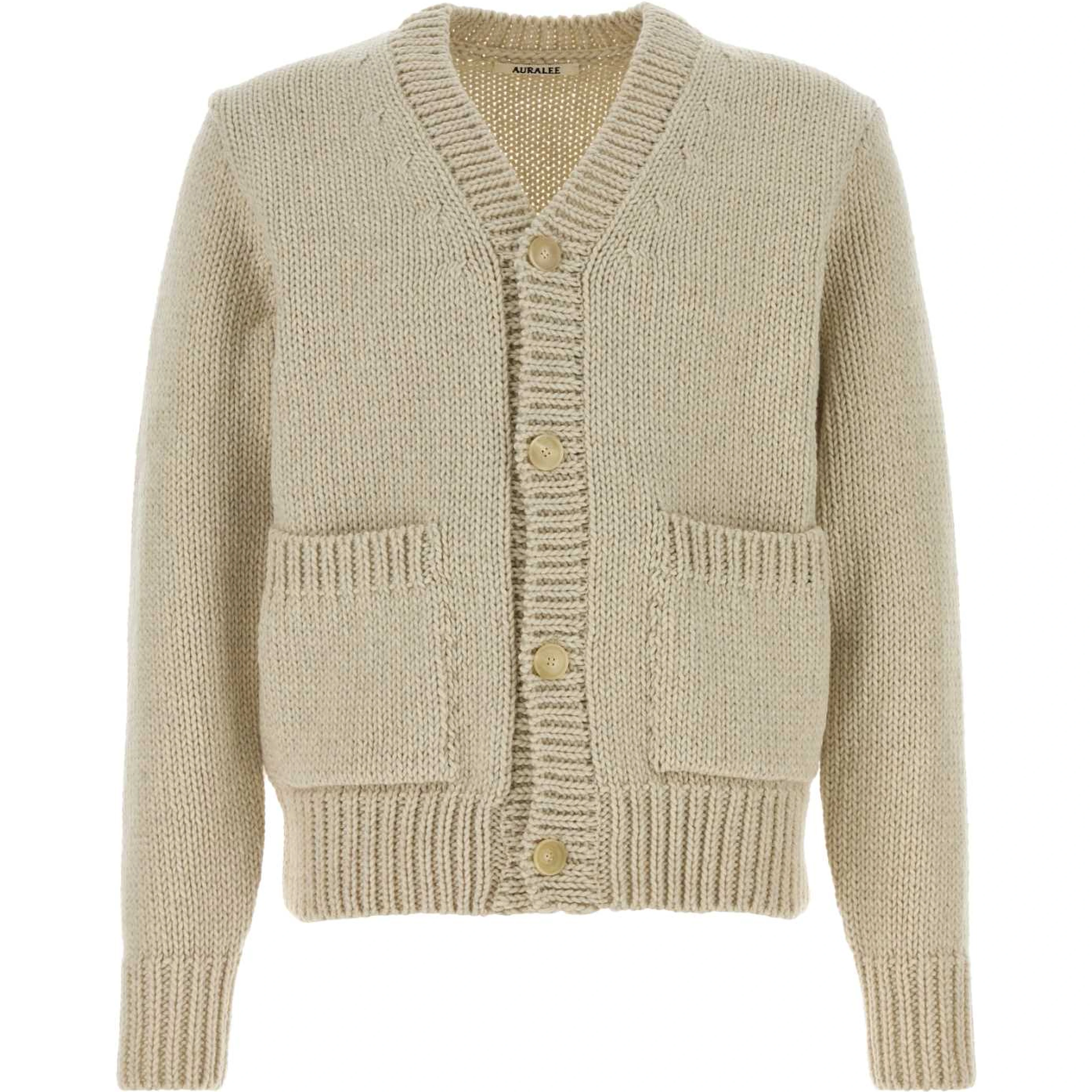 WOOL CASHMERE FELTED KNIT CARDIGAN
