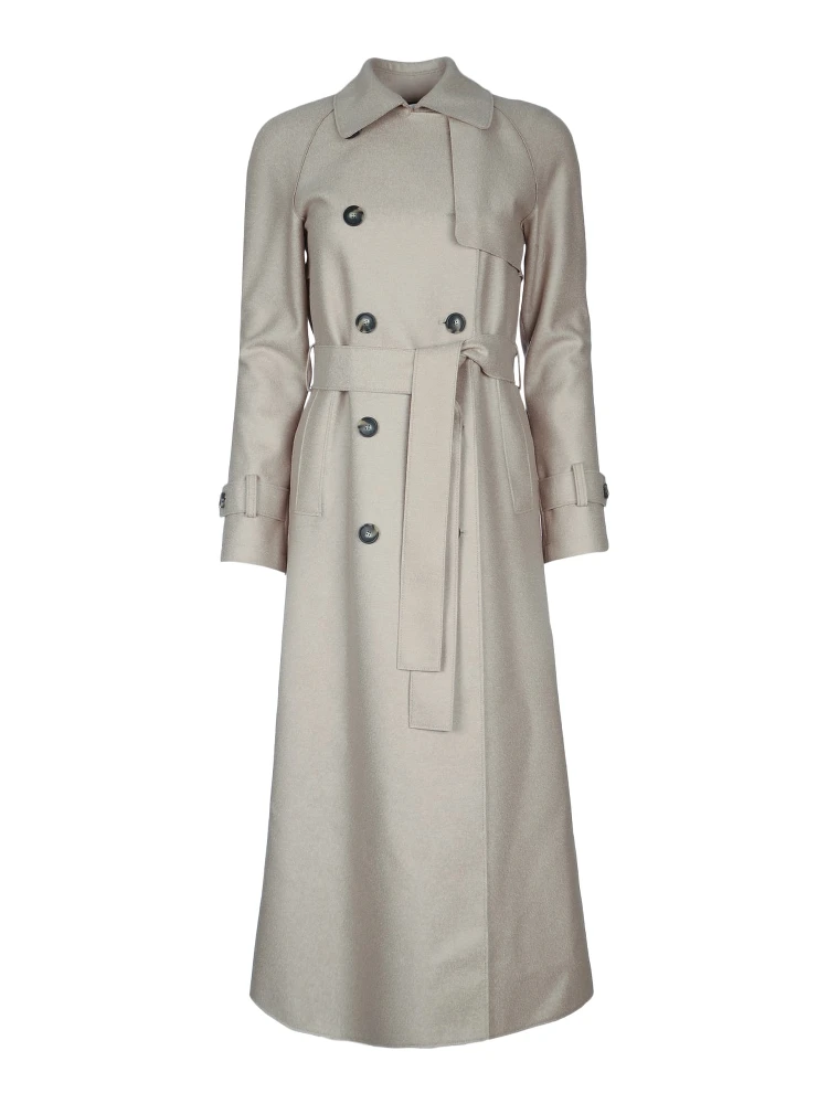 WOMEN LONG RAGLAN TRENCH LIGHT PRESSED WOOL