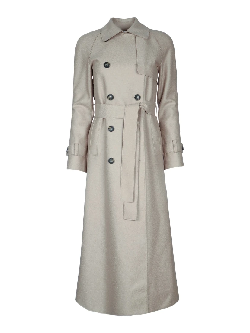 WOMEN LONG RAGLAN TRENCH LIGHT PRESSED WOOL