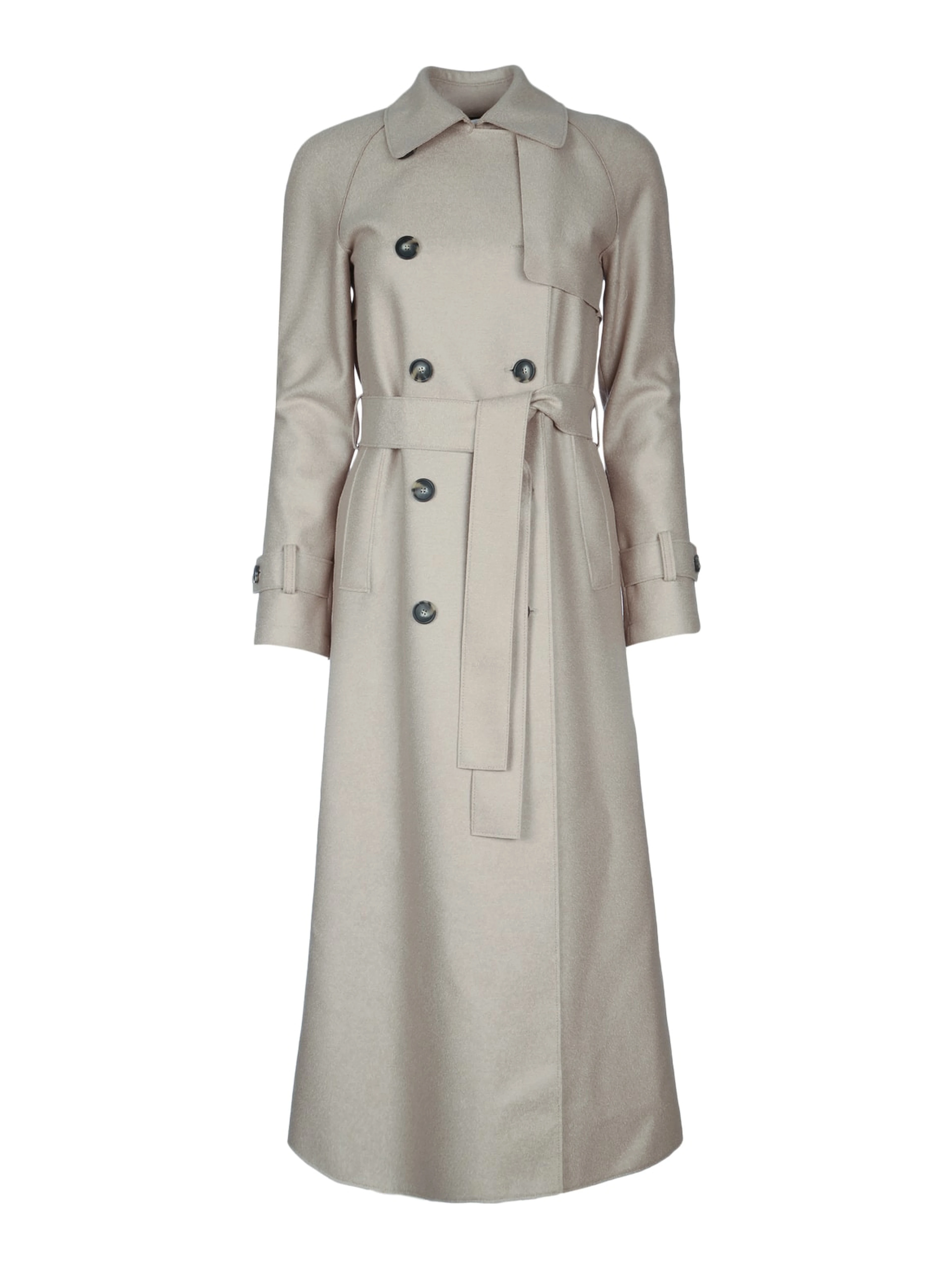 WOMEN LONG RAGLAN TRENCH LIGHT PRESSED WOOL