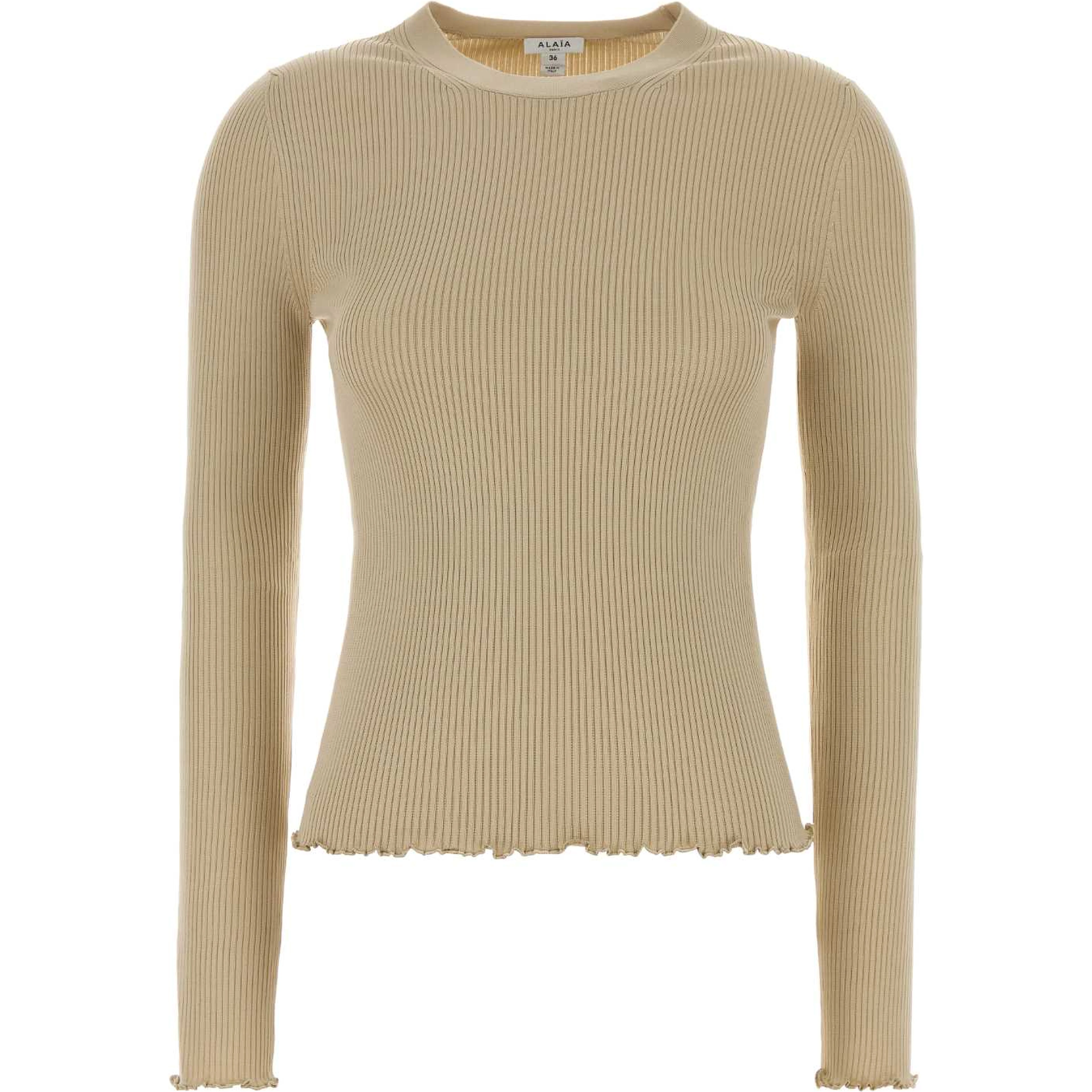 LS TOP SILK RIB KNIT