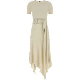 BELTED DRESS FLUID JERSEY