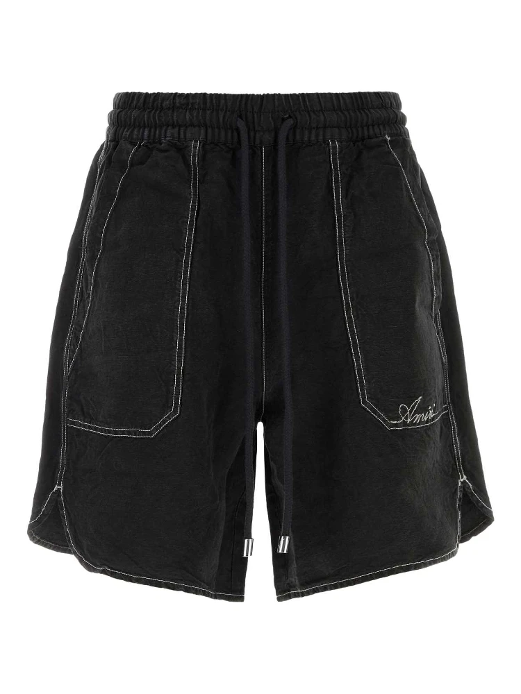 SCRIPT LINEN GD SHORT