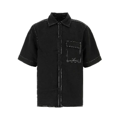 SCRIPT LINEN GD PKT SS SHIRT