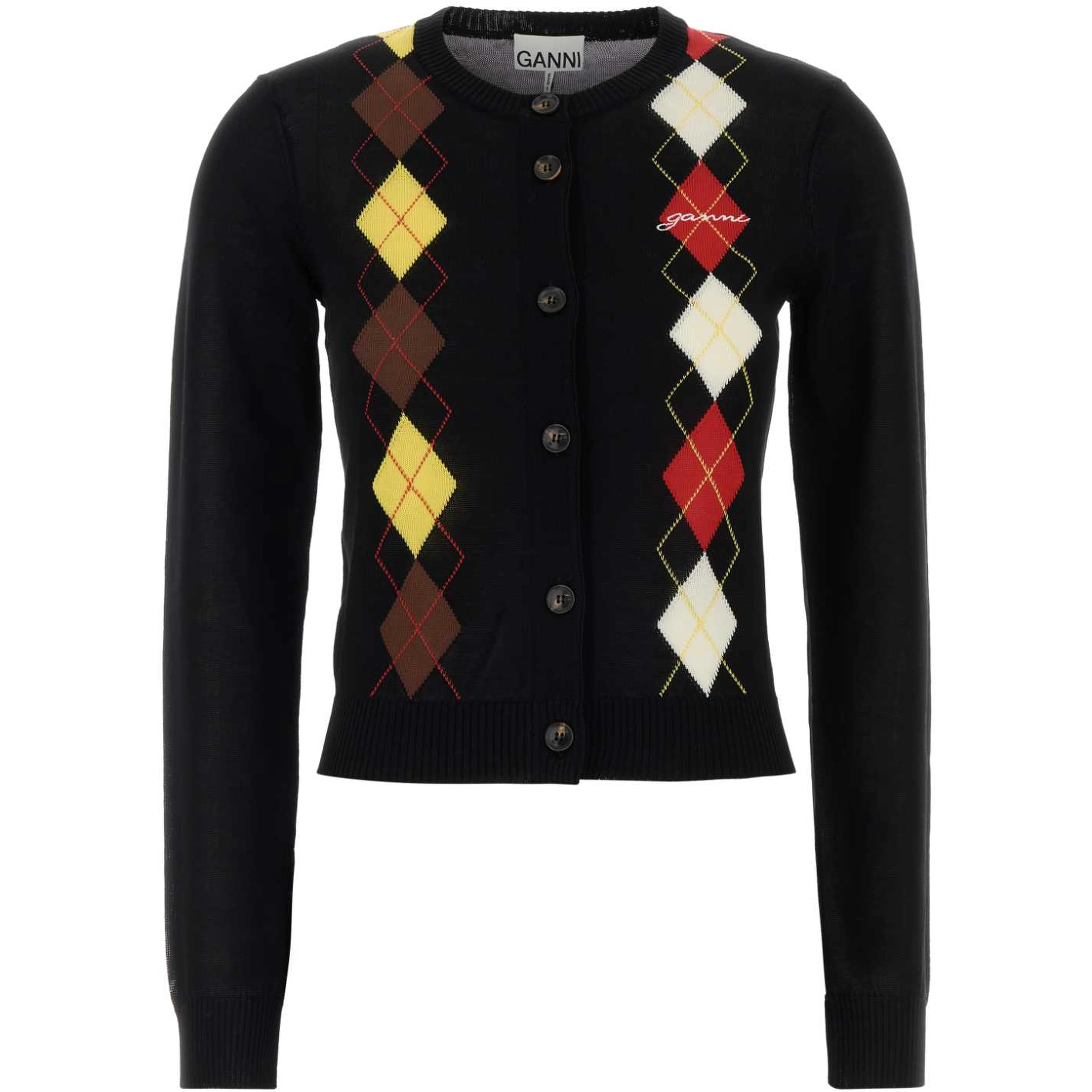 Light Cotton Argyle Cardigan