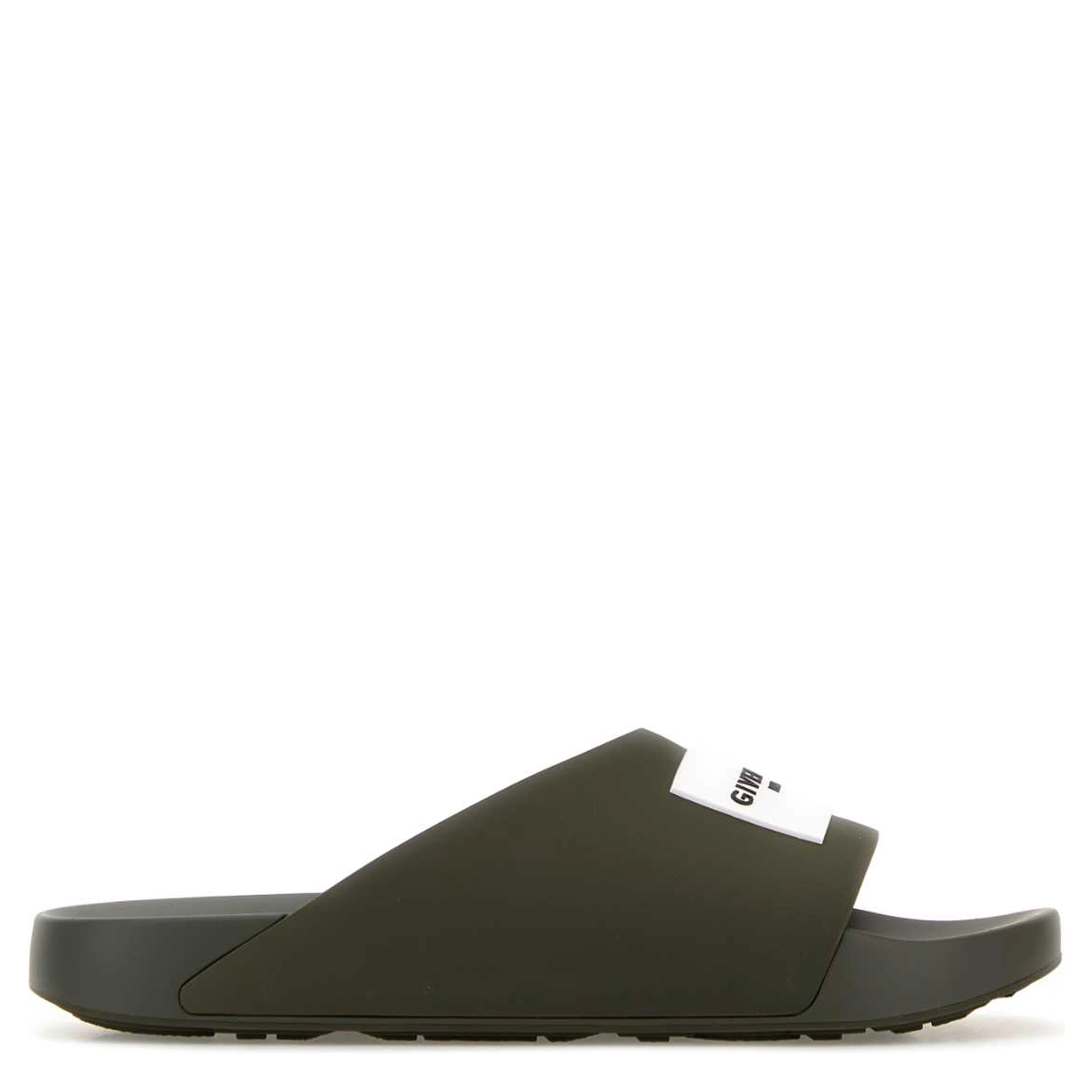 LABEL SLIDE FLAT SANDAL