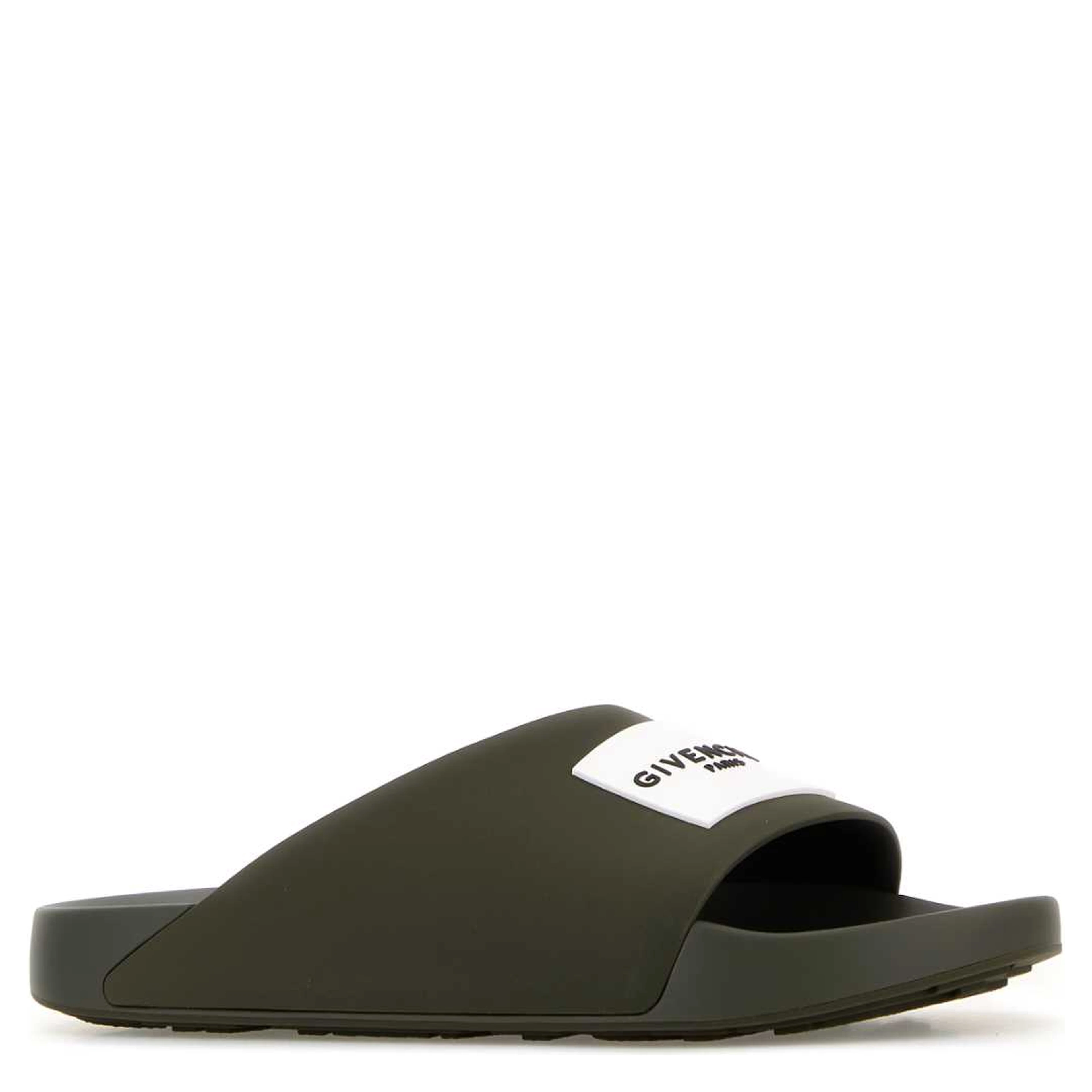 LABEL SLIDE FLAT SANDAL