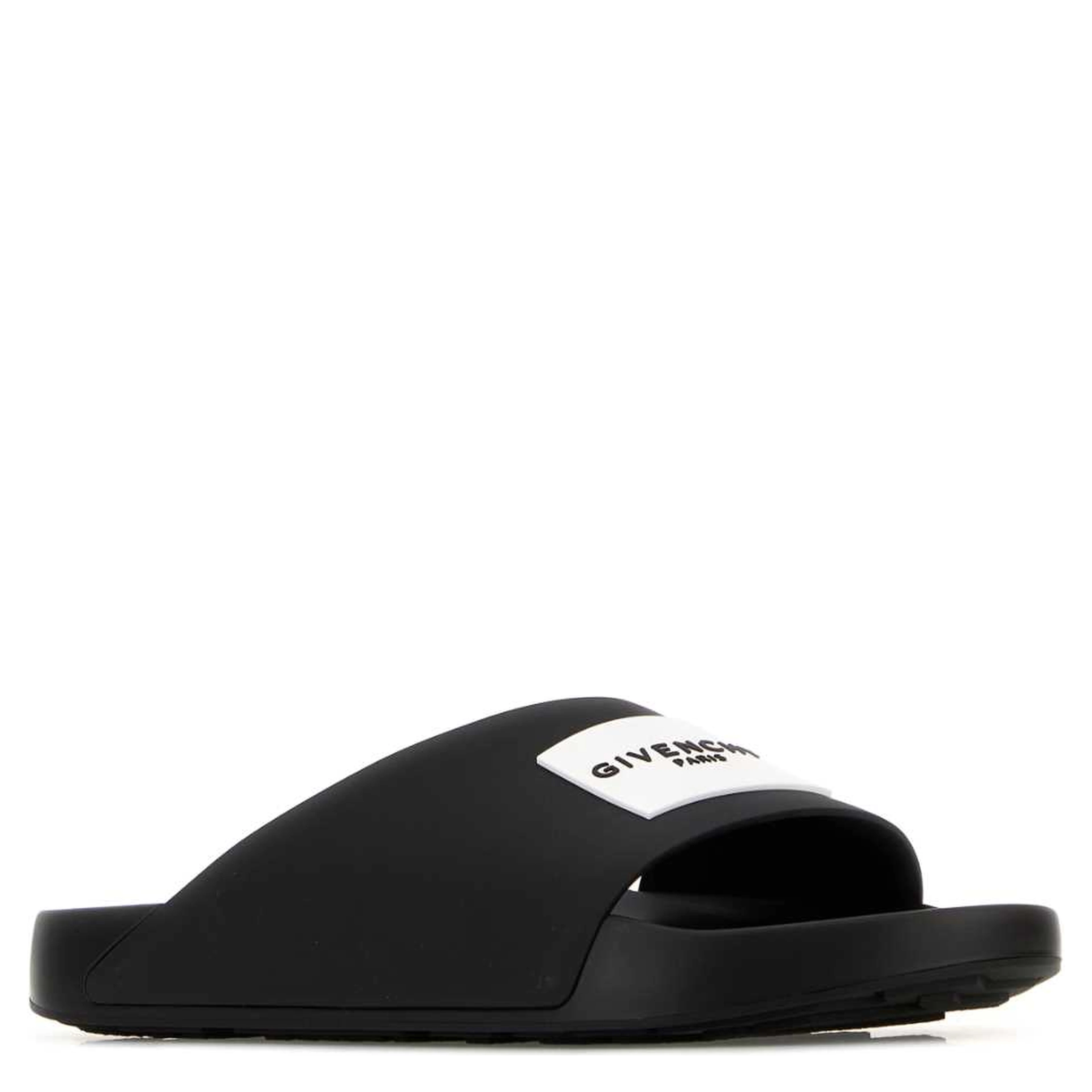 LABEL SLIDE FLAT SANDAL