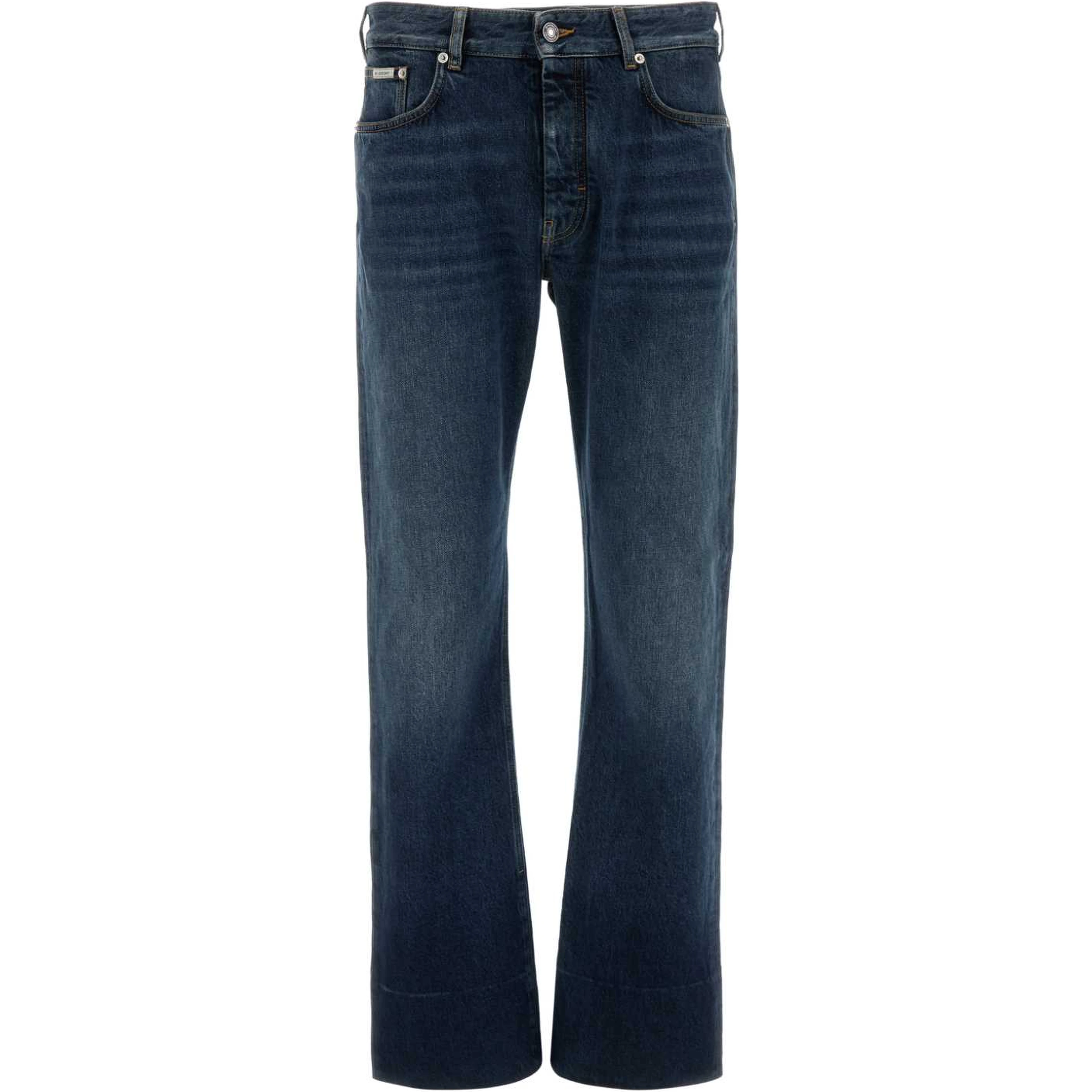 FRINGED VINTAGE DENIM TROUSERS