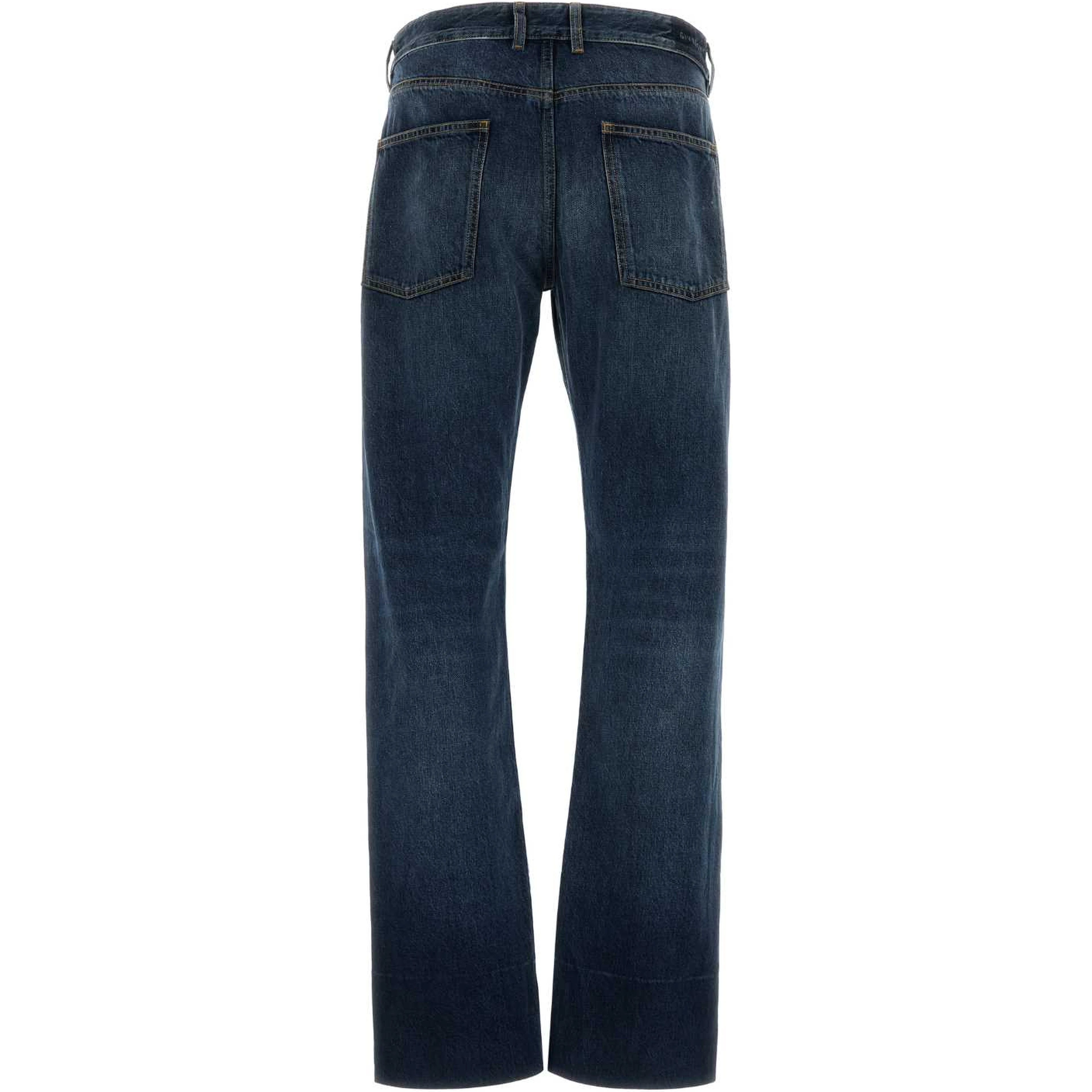 FRINGED VINTAGE DENIM TROUSERS