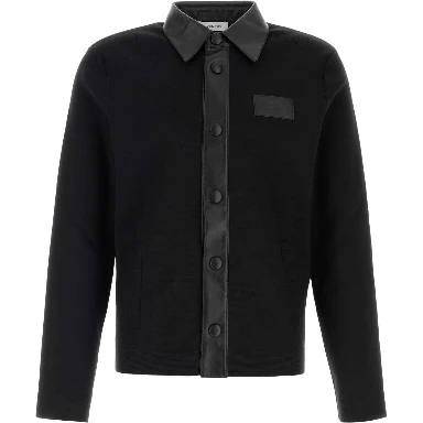 MIX MATERIAL CARDIGAN