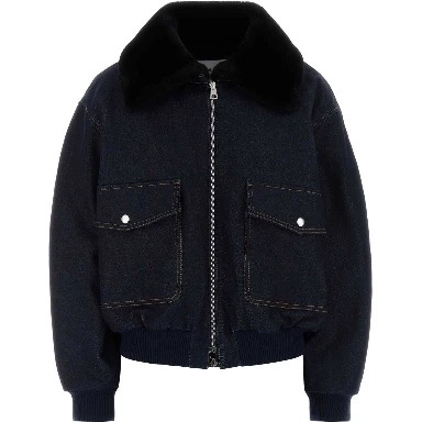SHEARLING COLLAR DENIM BLOUSON