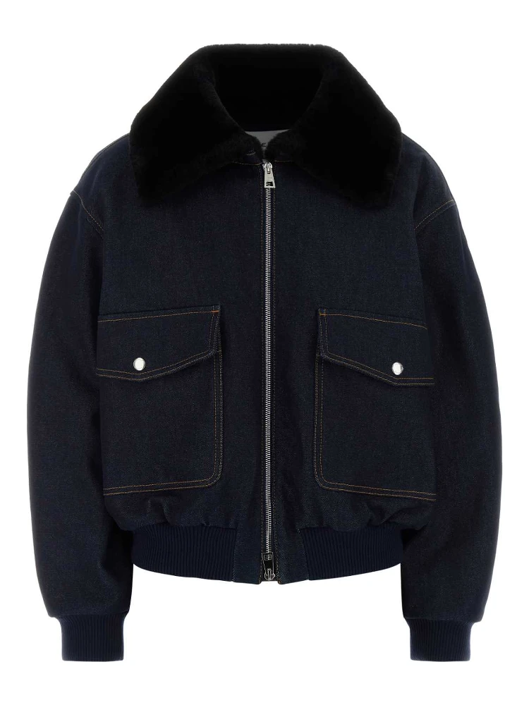 SHEARLING COLLAR DENIM BLOUSON