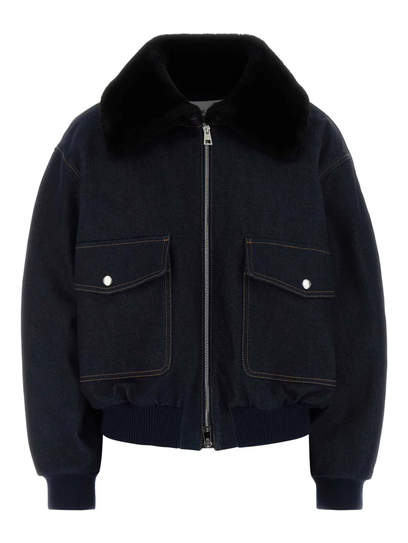 SHEARLING COLLAR DENIM BLOUSON