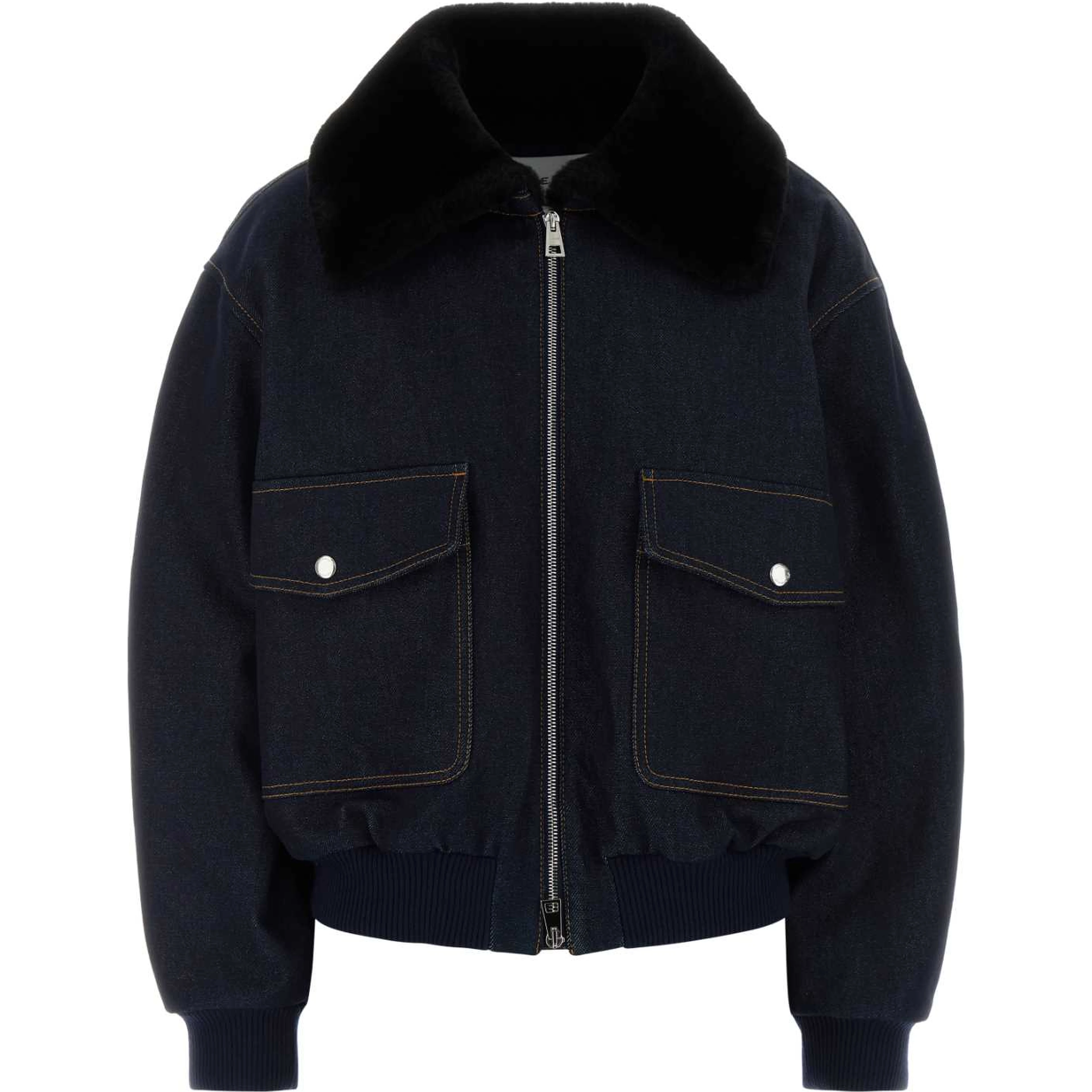 SHEARLING COLLAR DENIM BLOUSON
