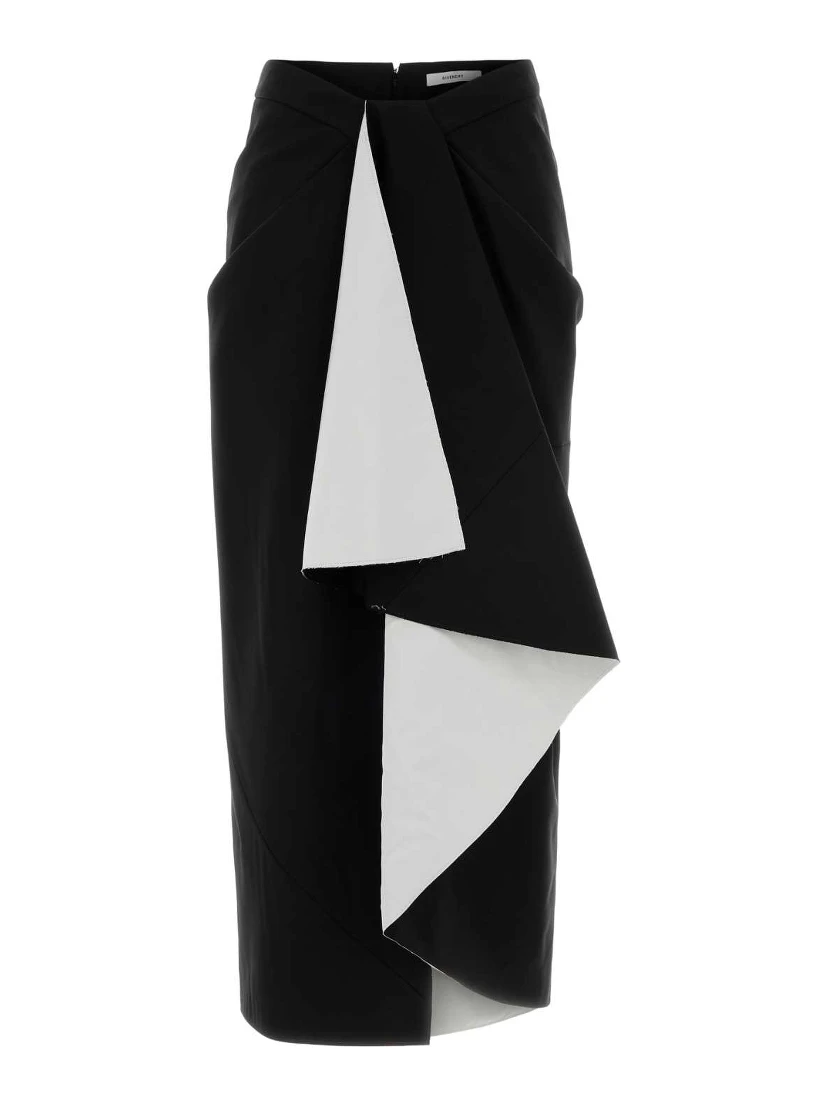 WRAPPED SKIRT WITH STITCHES DETAILING
