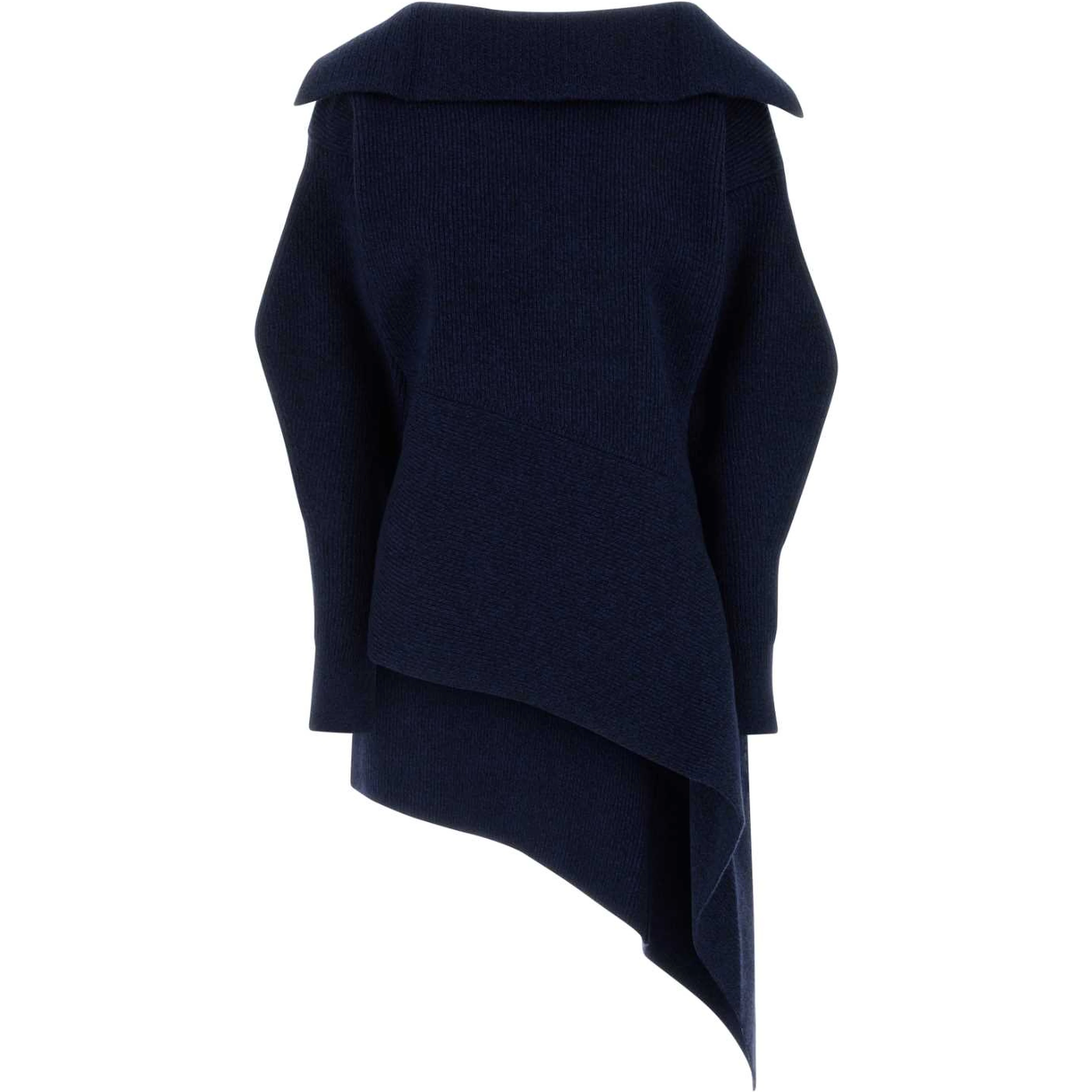 HIGH NECK SLASHED KNITTED DRESS