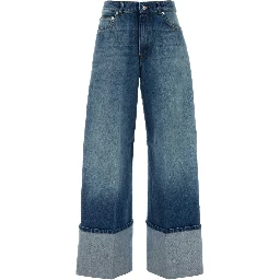 TURN UP DENIM TROUSERS