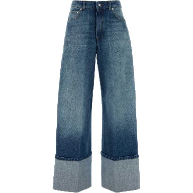 TURN UP DENIM TROUSERS
