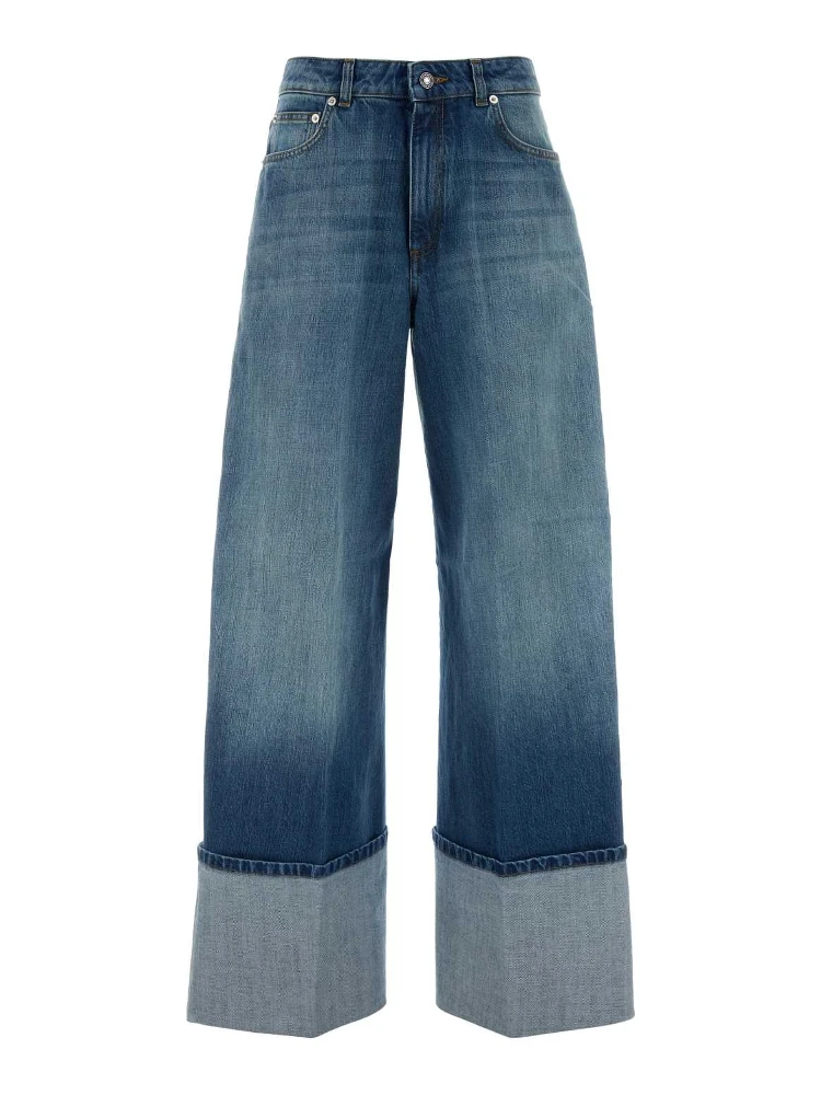 TURN UP DENIM TROUSERS