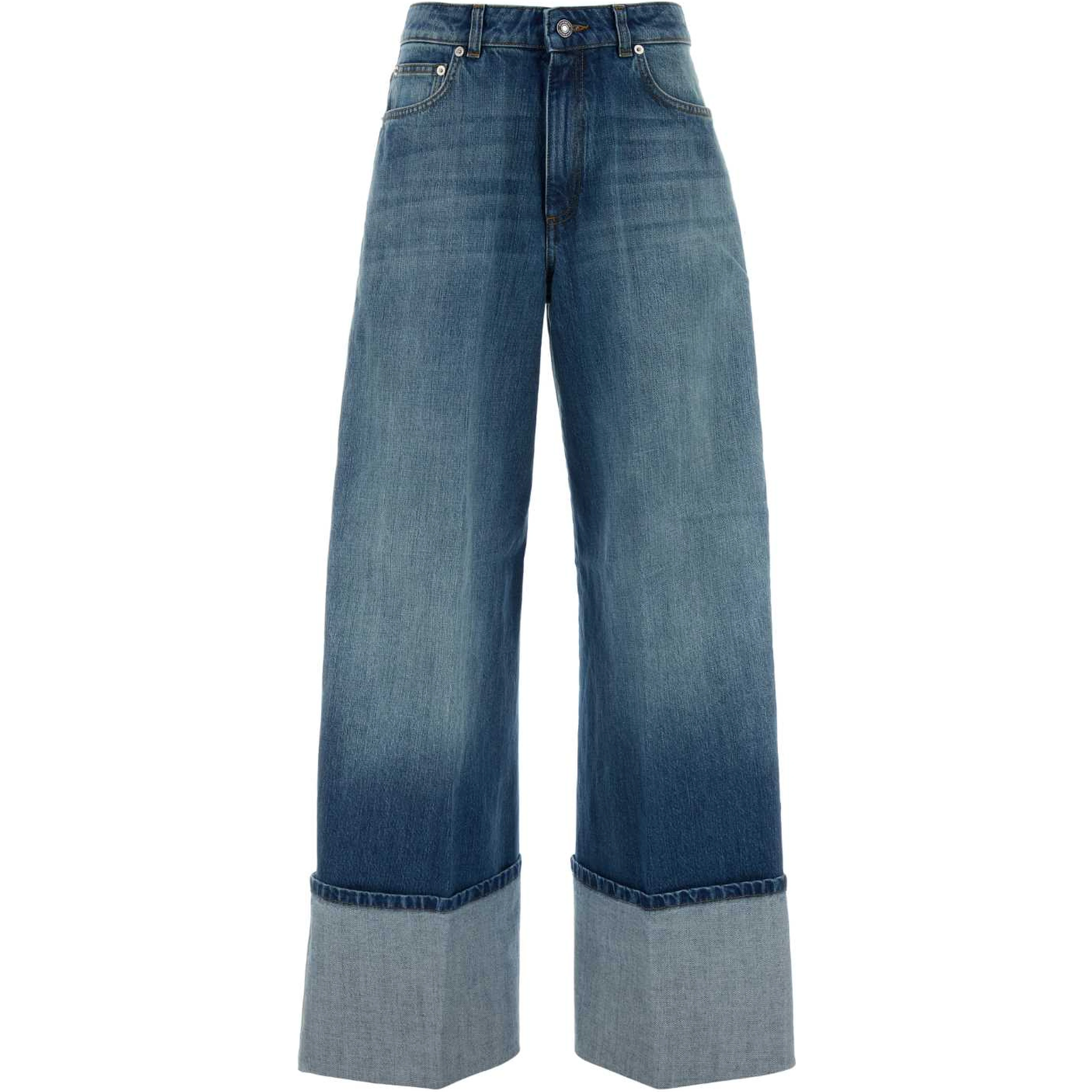 TURN UP DENIM TROUSERS