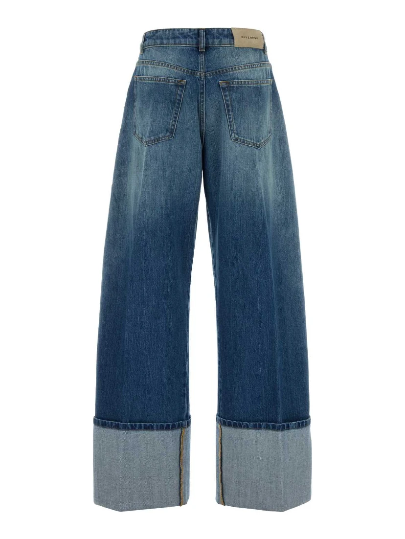 TURN UP DENIM TROUSERS