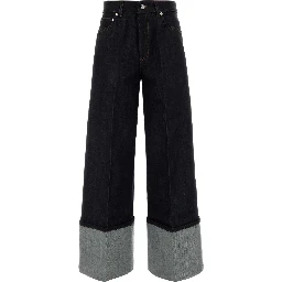 TURN UP DENIM TROUSERS