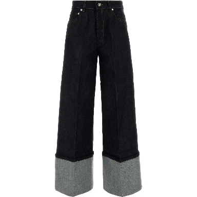 TURN UP DENIM TROUSERS