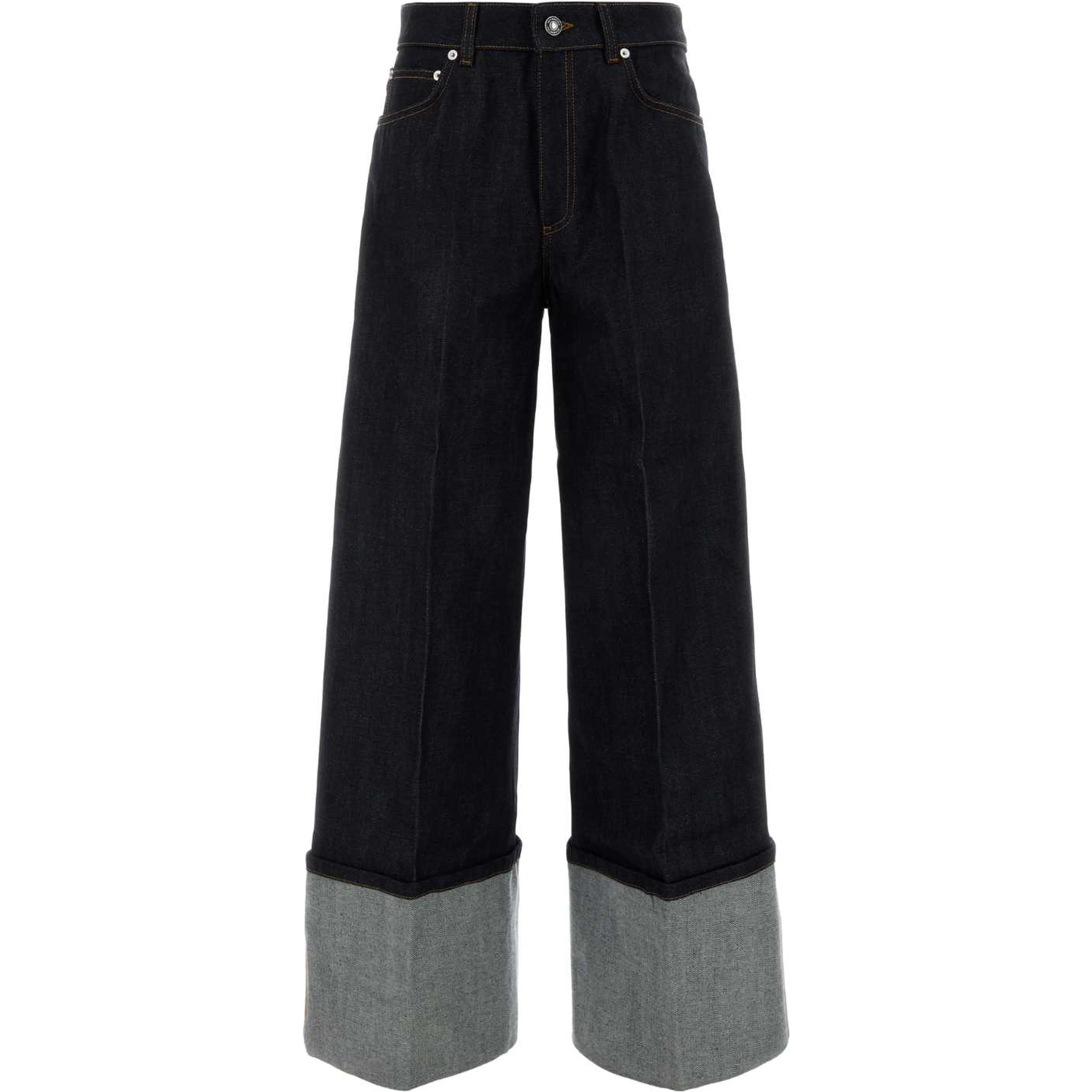 TURN UP DENIM TROUSERS