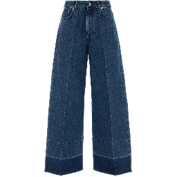 RAW EDGE WIDE LEG DENIM TROUSERS