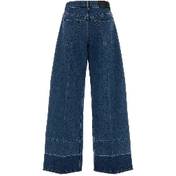 RAW EDGE WIDE LEG DENIM TROUSERS