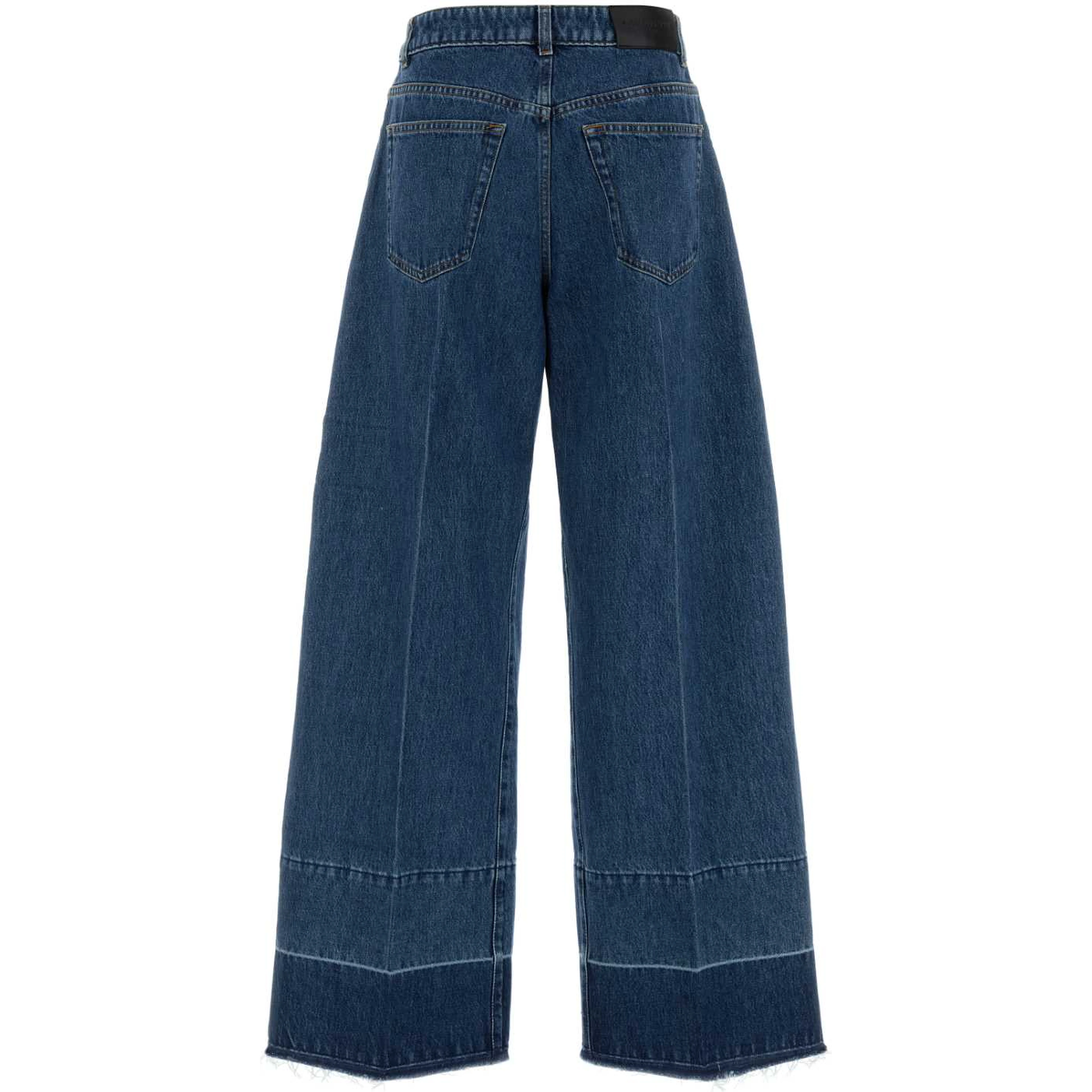 RAW EDGE WIDE LEG DENIM TROUSERS