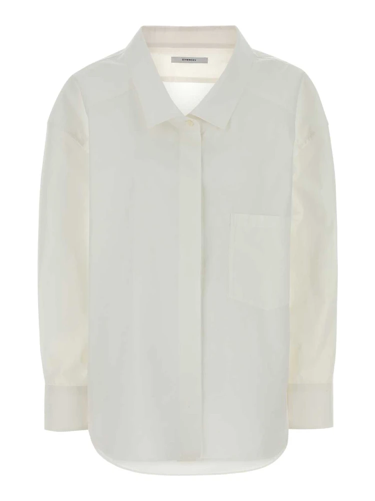 WIDE COLLAR LONG SLEEVE SHIRT