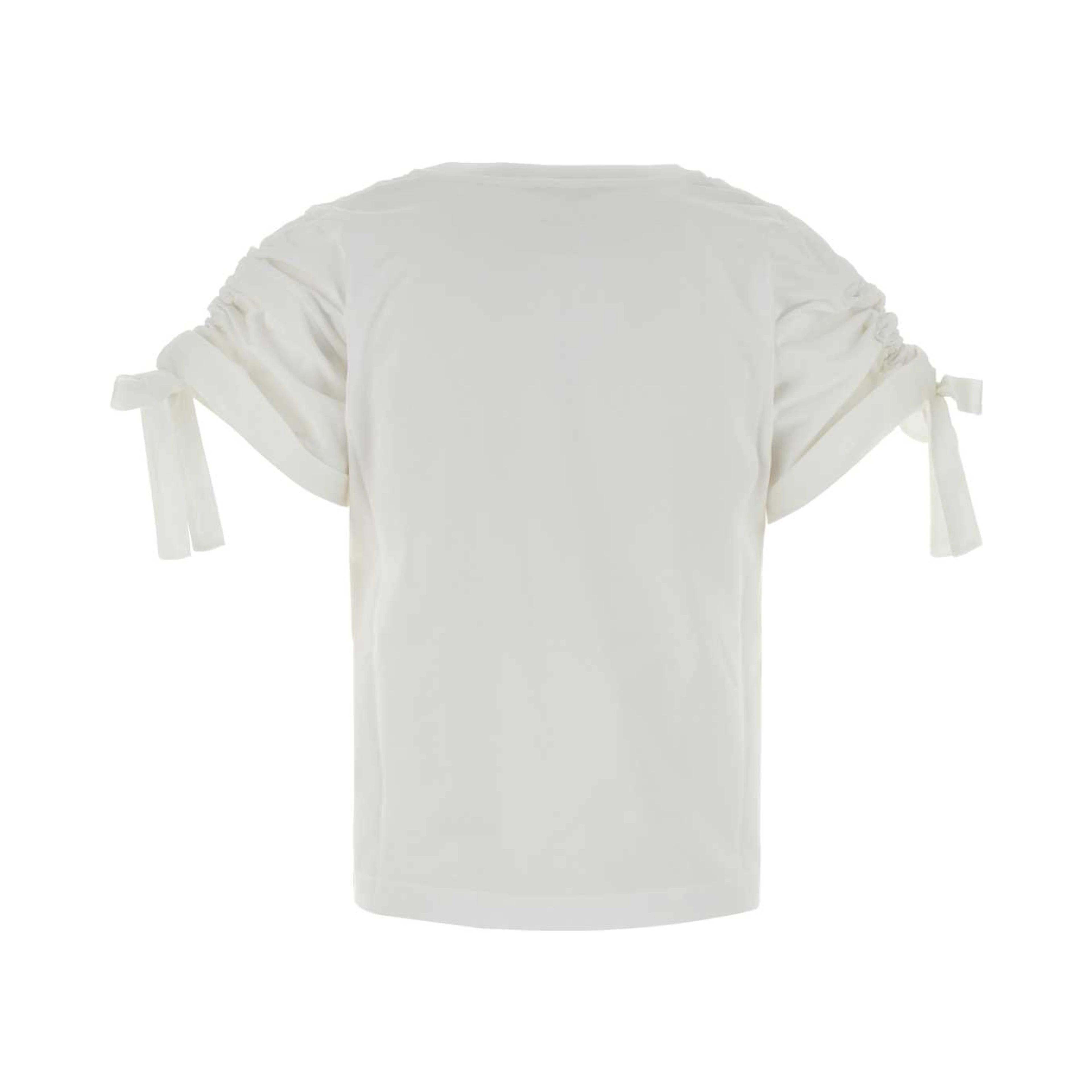 GATHERED SHOULDER T-SHIRT WITH BOWS