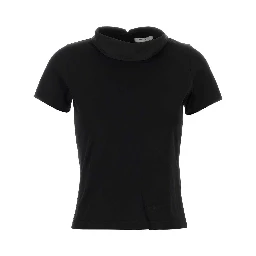 HIGH COLLAR POPELINE T SHIRT