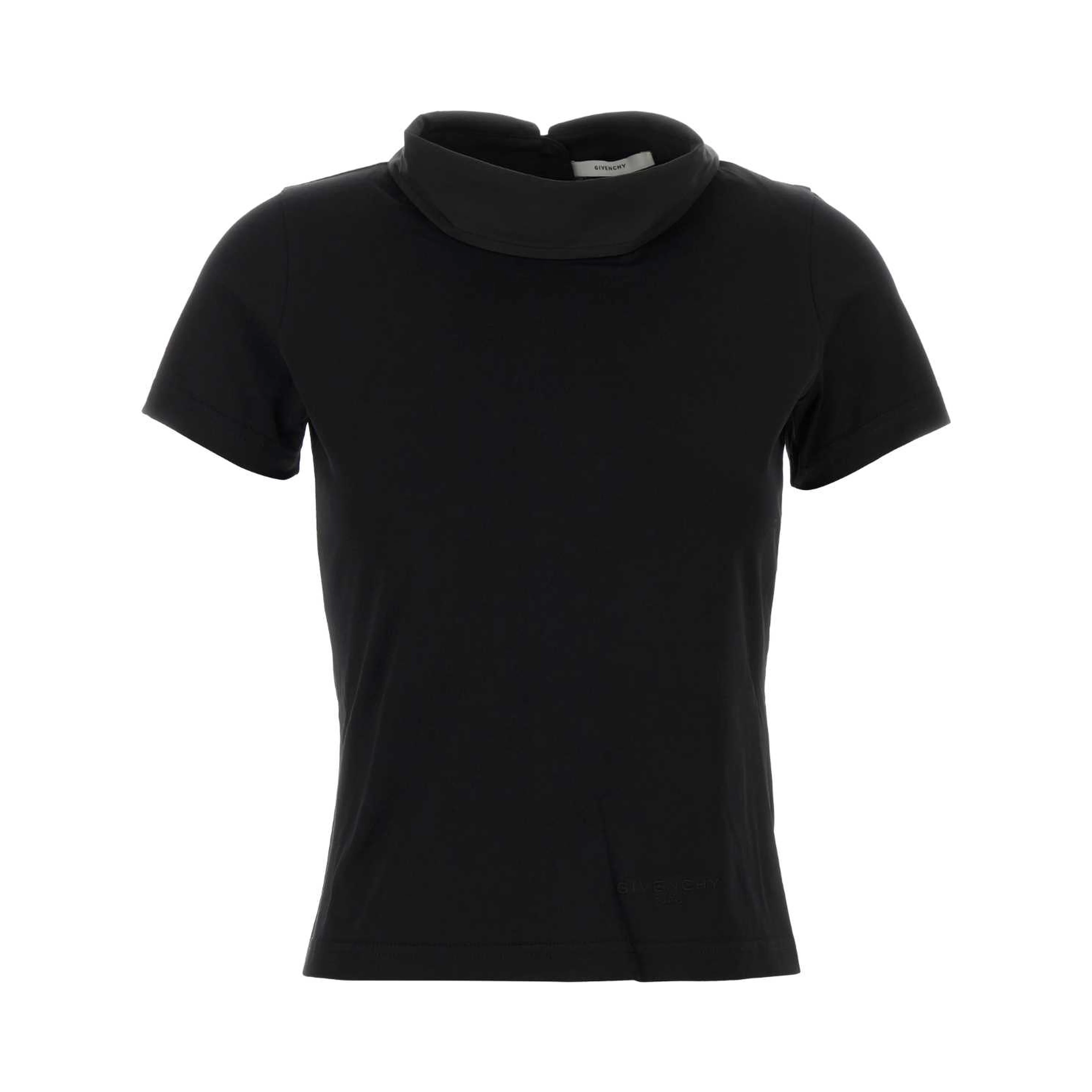 HIGH COLLAR POPELINE T SHIRT