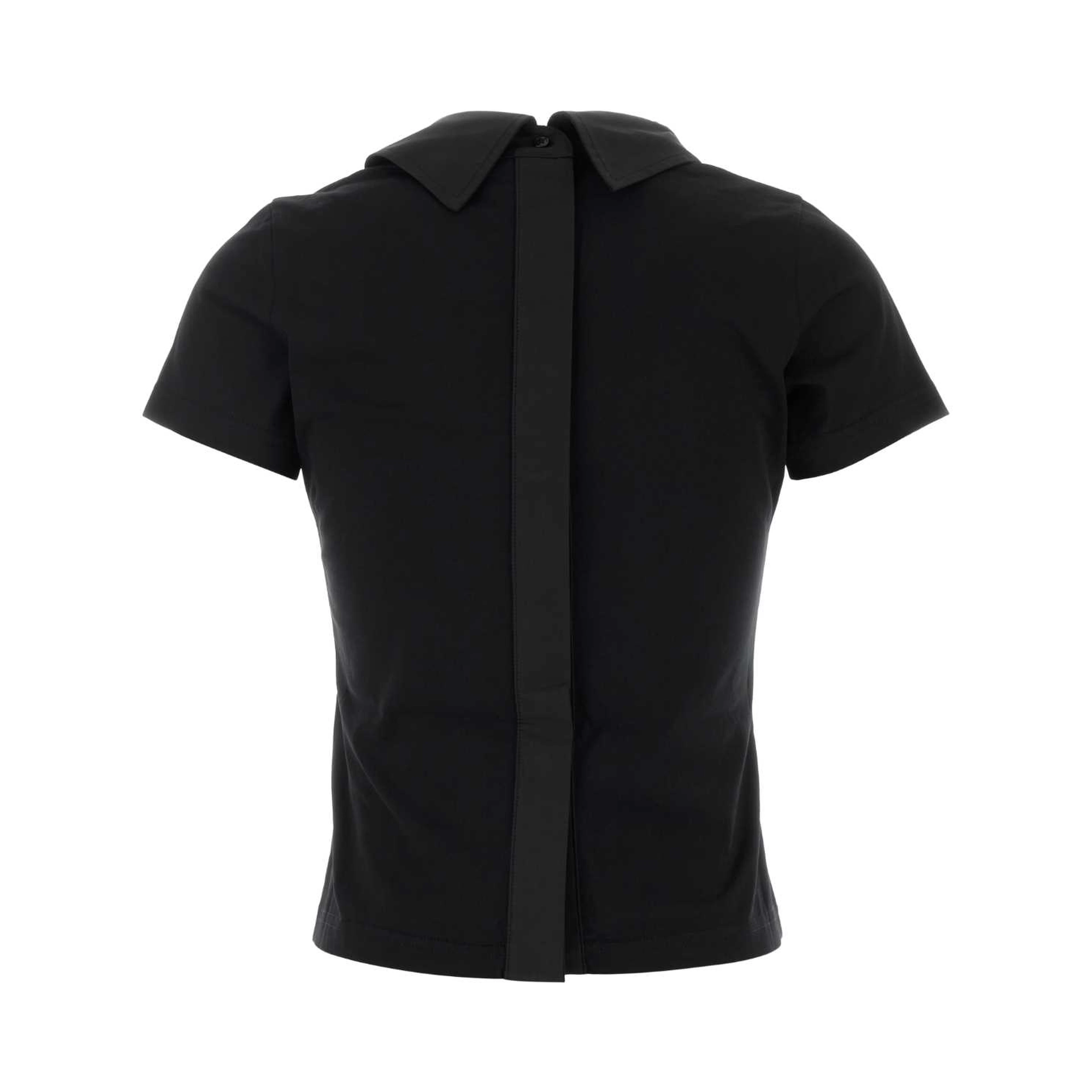 HIGH COLLAR POPELINE T SHIRT