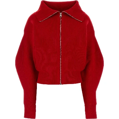 ZIP UP HIGH NECK CARDIGAN